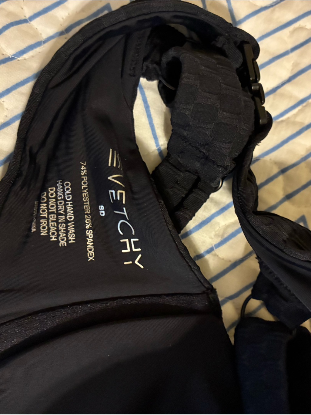 Nwt & Liner Vetchy Black Textured Underwire Bikini Set With Supportive Top — image 4 of 7